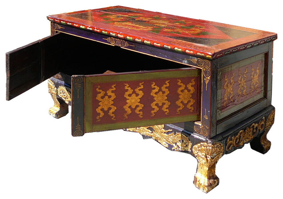 Chinese Tibetan Golden Craw Legs Low Coffee Table Hcs975   Asian   Coffee Tables   by Golden Lotus Antiques  Houzz