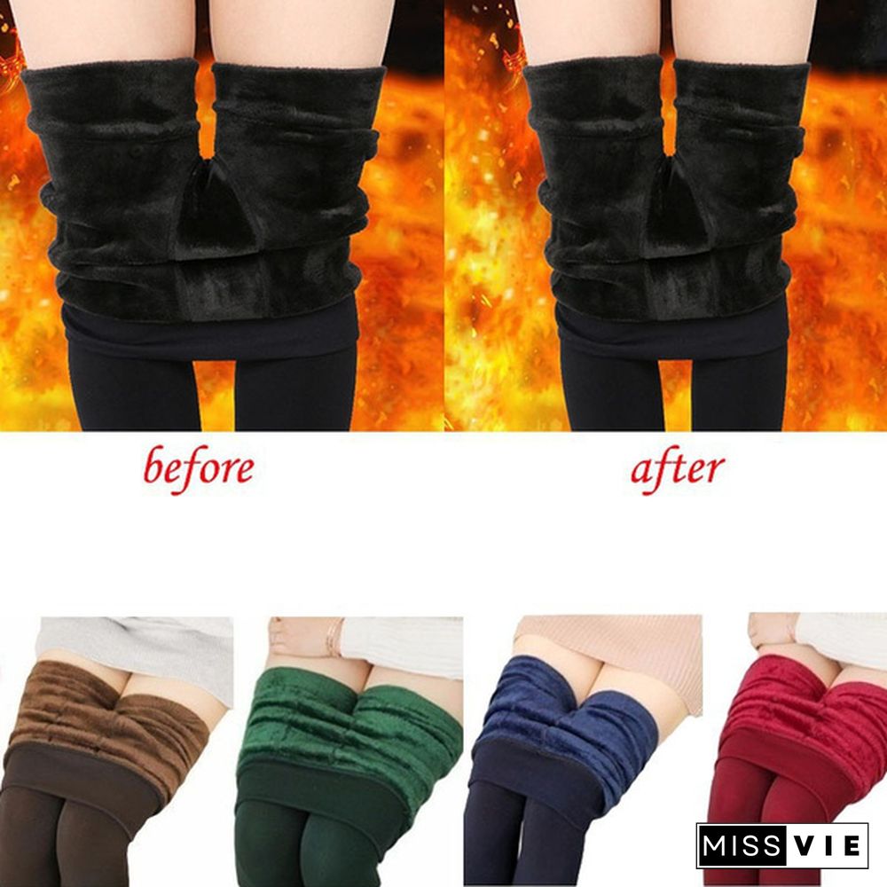 New Women Leggings 8 Colors Fashion Autumn Winter Thick Warm Brushed Lining Stretch Fleece Pants High Elasticity Tights Plus Size XS-3XL