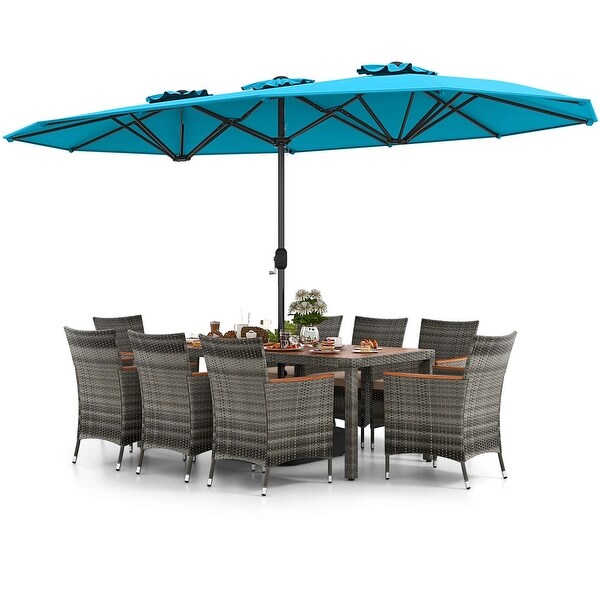 Costway 10 Pieces Patio Wicker Dining Set with DoubleSided Patio