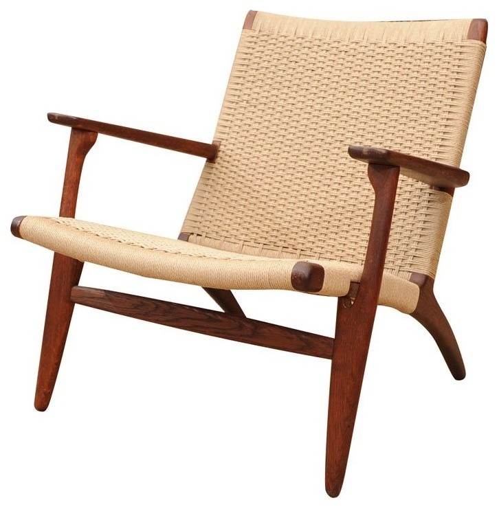 Woven Lounge Chair   Midcentury   Armchairs And Accent Chairs   by HomeCraftDecor  Houzz