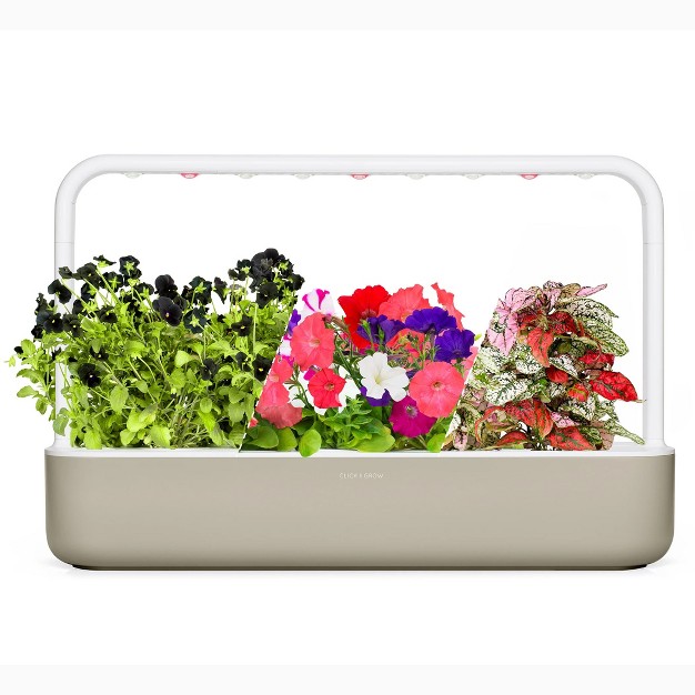 Click and Grow Indoor Vibrant Flower Gardening Kit， Smart Garden 9 With Grow Light And 36 Plant Pods