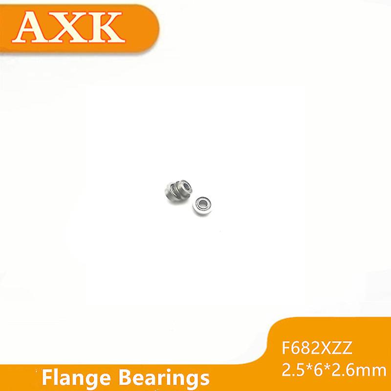 Free Shipping High Quality 10 Pcs F682xzz(2.5*6*7.1*2.6mm ) Miniature Flanged Ball Bearings For Rc Hobby