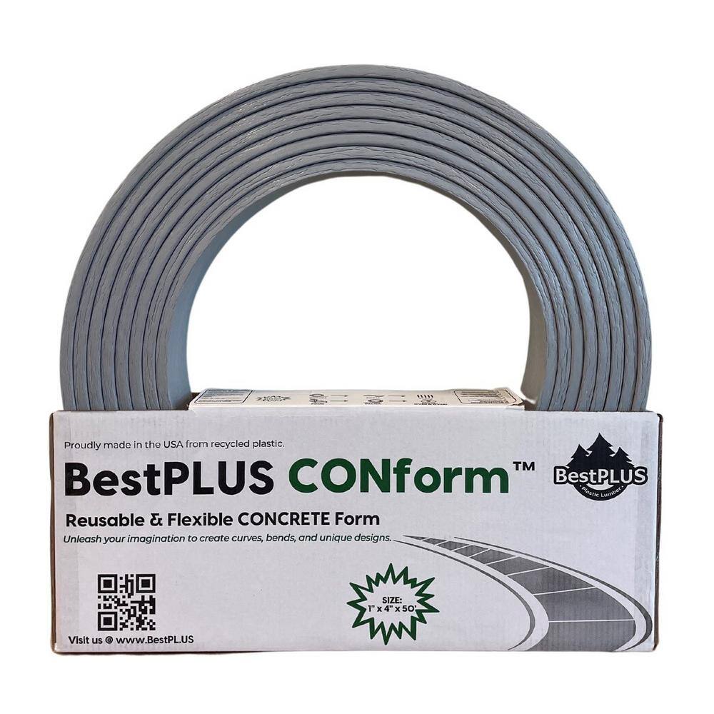 BestPLUS 1 in. x 5 in. x 50 ft. Gray Coiled Plastic CONform Concrete form BP547039995