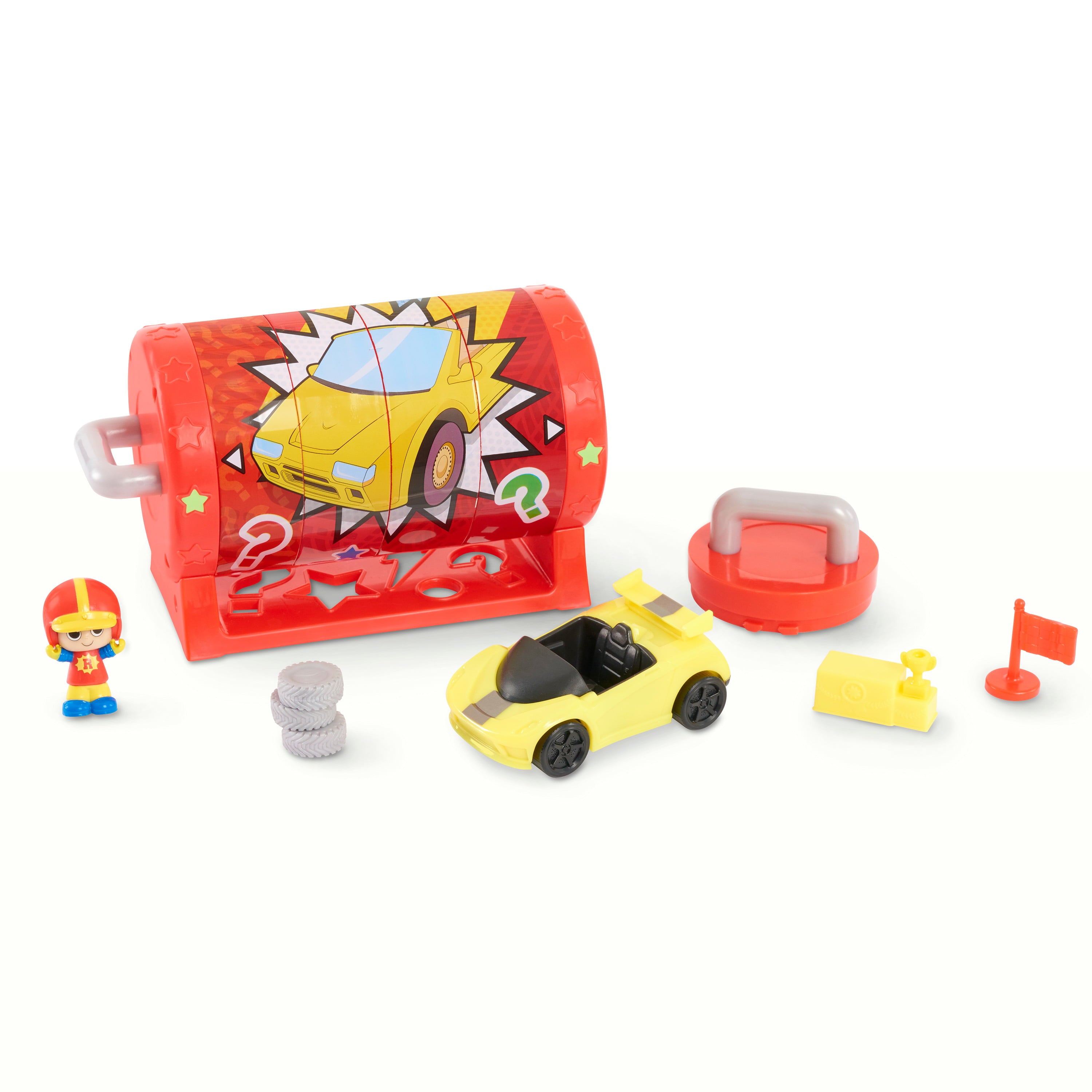 Ryan's Mystery Playdate Puzzle Box， Racer Ryan Figure， Vehicle， and Three Accessories，  Kids Toys for Ages 3 Up， Gifts and Presents