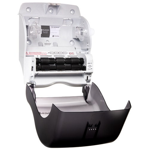 San Jamar T8000TBK Tear-N-Dry Essence Hands Free Roll Towel Dispenser， Black Pearl