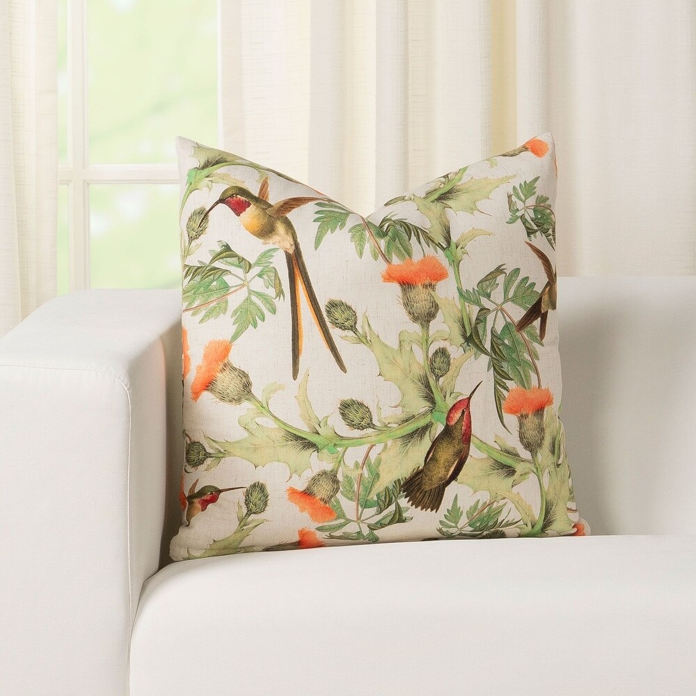 Smithsonian Flying Jewels Hummingbird Print Throw Pillow