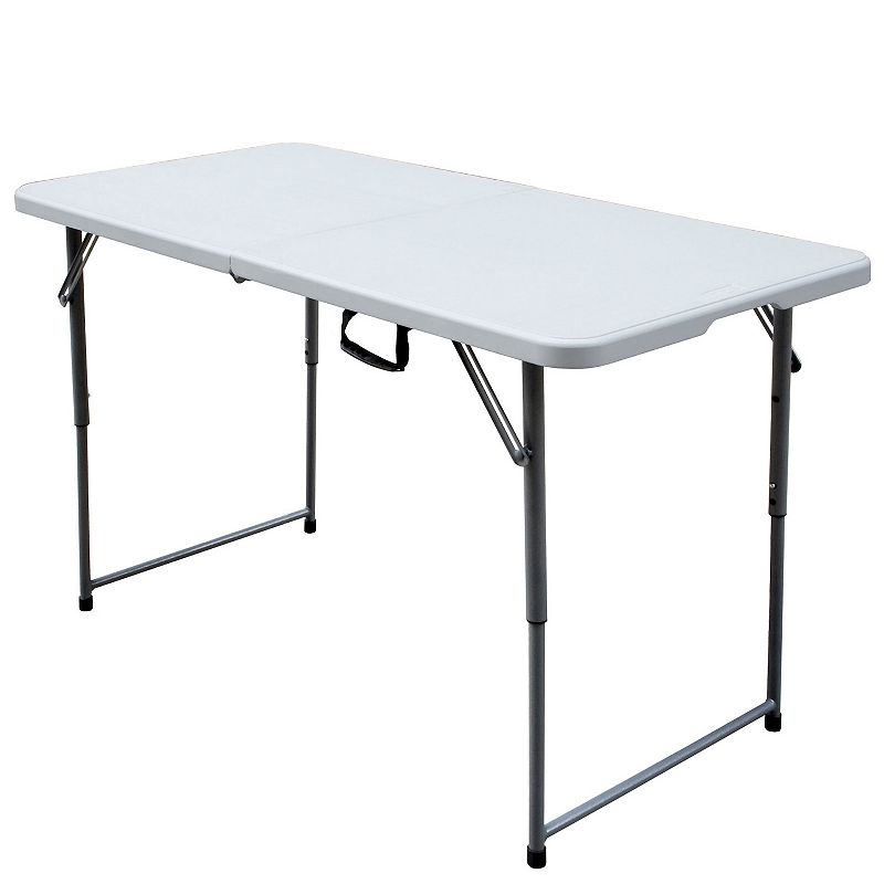 Plastic Development Group 4 Foot Fold In Half Folding Banquet Table， White