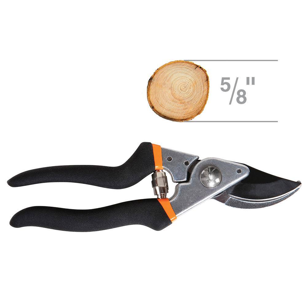 Fiskars 58 in. Cut Capacity Steel Blade with Non-Slip Grip Bypass Hand Pruning Shears 396881-1003