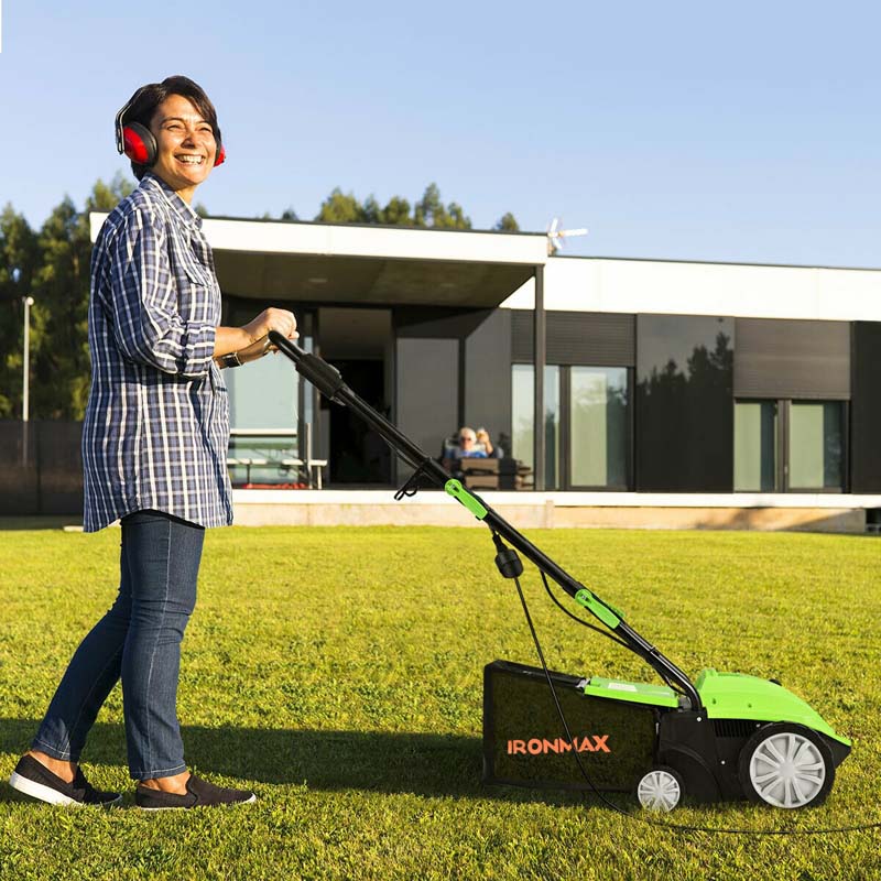 2-in-1 Electric Lawn Dethatcher & Scarifier, 12 Amp 13