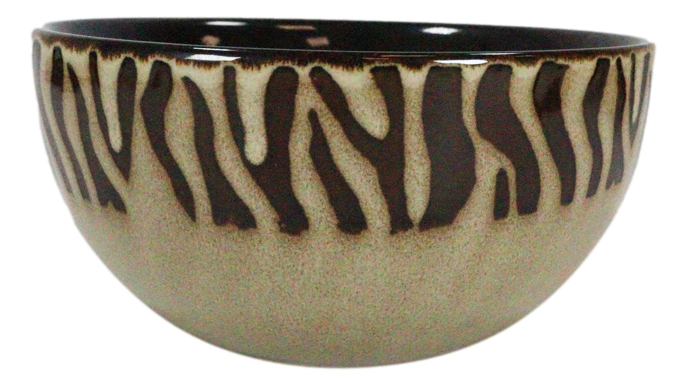 Pack Of 2 Safari Savanna Zebra Horse Print Abstract Soup Cereal Bowls 18oz