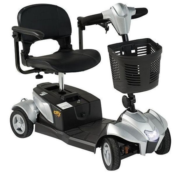 EV Rider CityCruzer 4-Wheel Folding Mobility Scooter - w/ Full Suspension, Thick 360° Swivel Saddle, Anti Flat Tires For Seniors