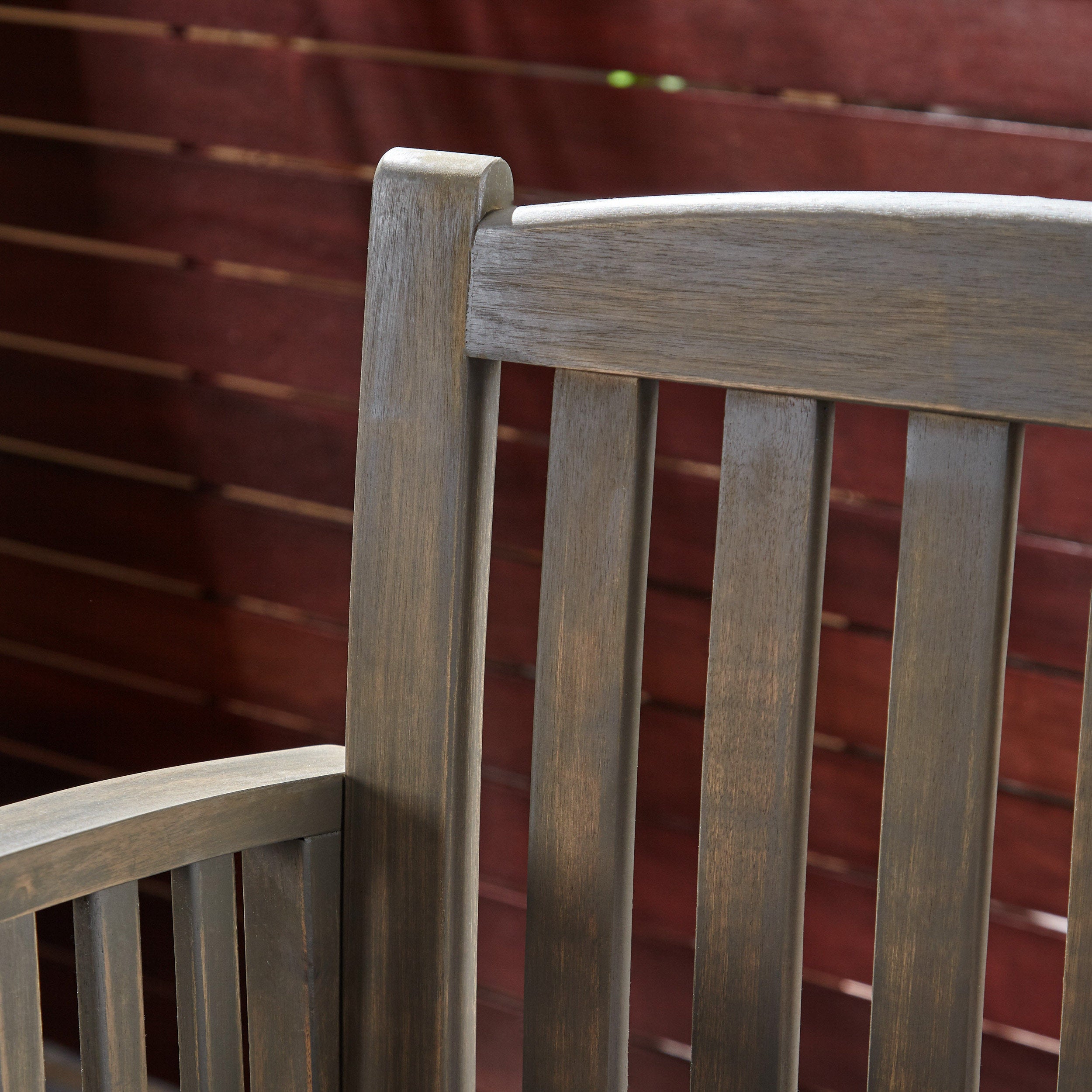 Grace Outdoor Acacia Barstools, Gray Finish and Dark (Set of 2)