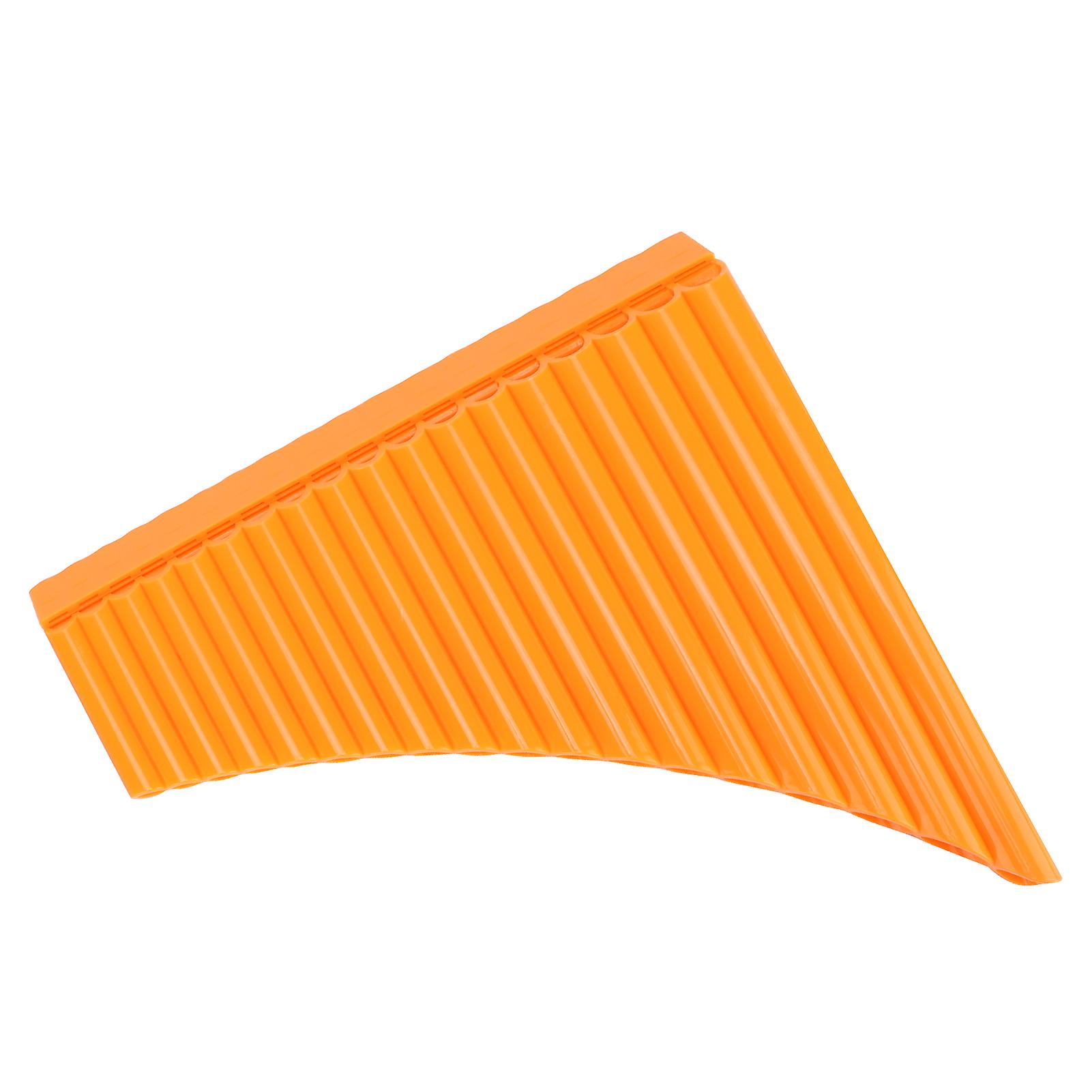 Pan Flute C Key With Cardboard Carrying Bag For Children Adults Beginners Teaching Staff Orange 18 Pipes