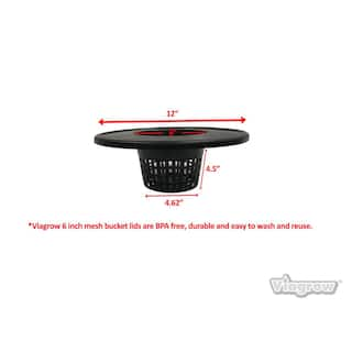 Viagrow 6 in. Black Pot Bucket Lid Insert (6-Pack) V6ML-6