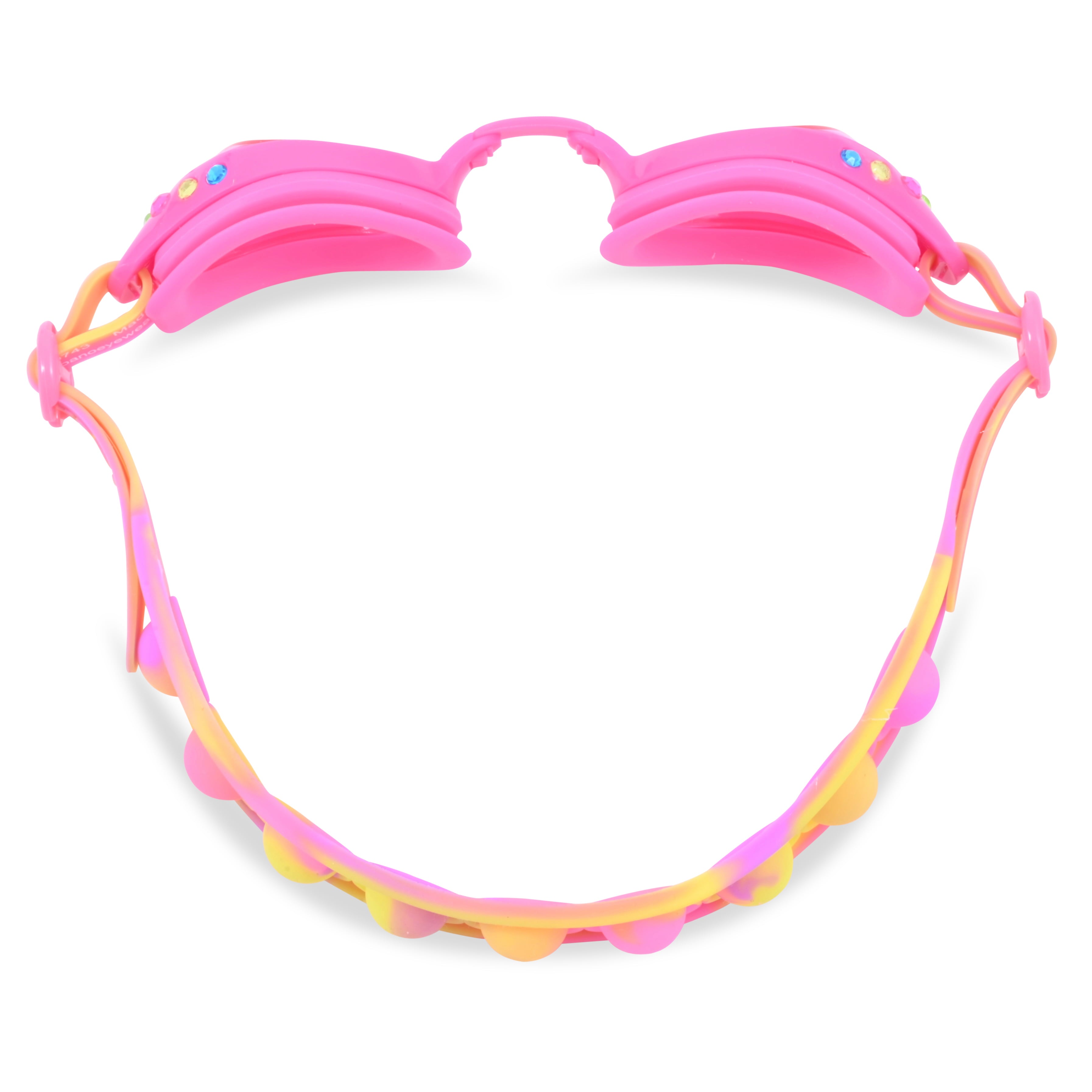 Girls H2O Life Pink Swim Goggles with Rhinestones and Fidget Popper Adjustable Strap