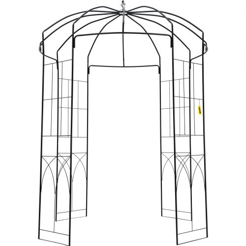 8' Birdcage Garden Arbor - Heavy Duty Wrought Iron Wedding Arch Trellis for Climbing Vines