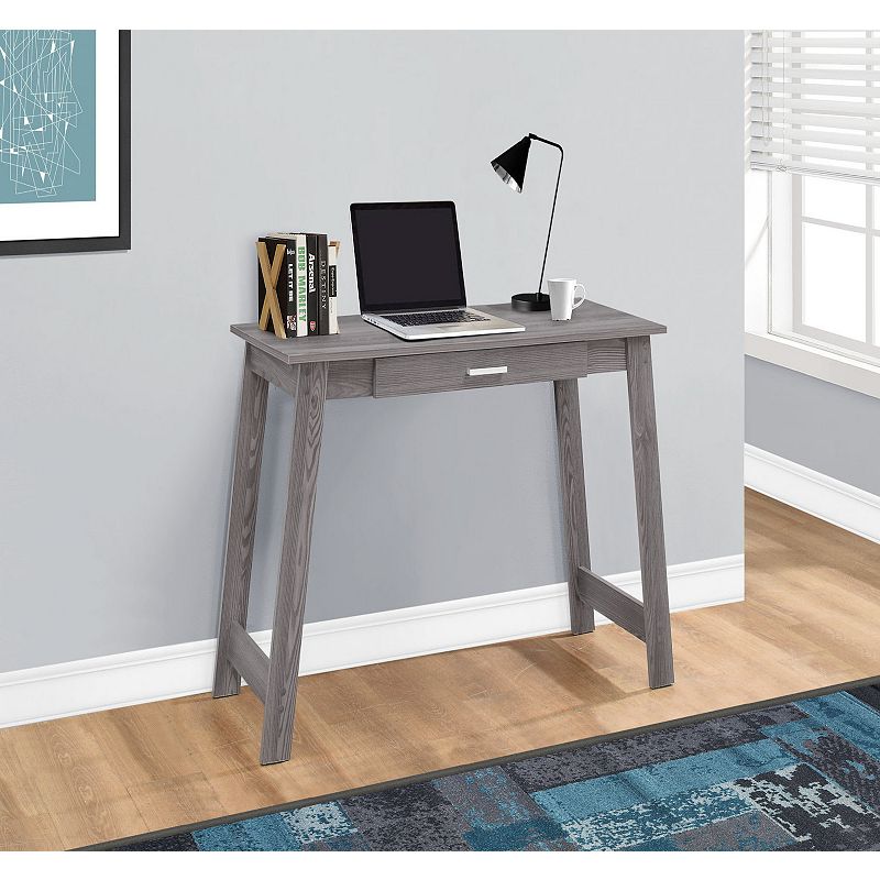 42 Gray Contemporary Rectangular Computer Desk with Storage Drawer