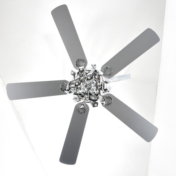 Maree Chrome 52-Inch 5-Blade Lighted Ceiling Fan (Includes Remote) Shopping - The Best Deals on Ceiling Fans | 35259970