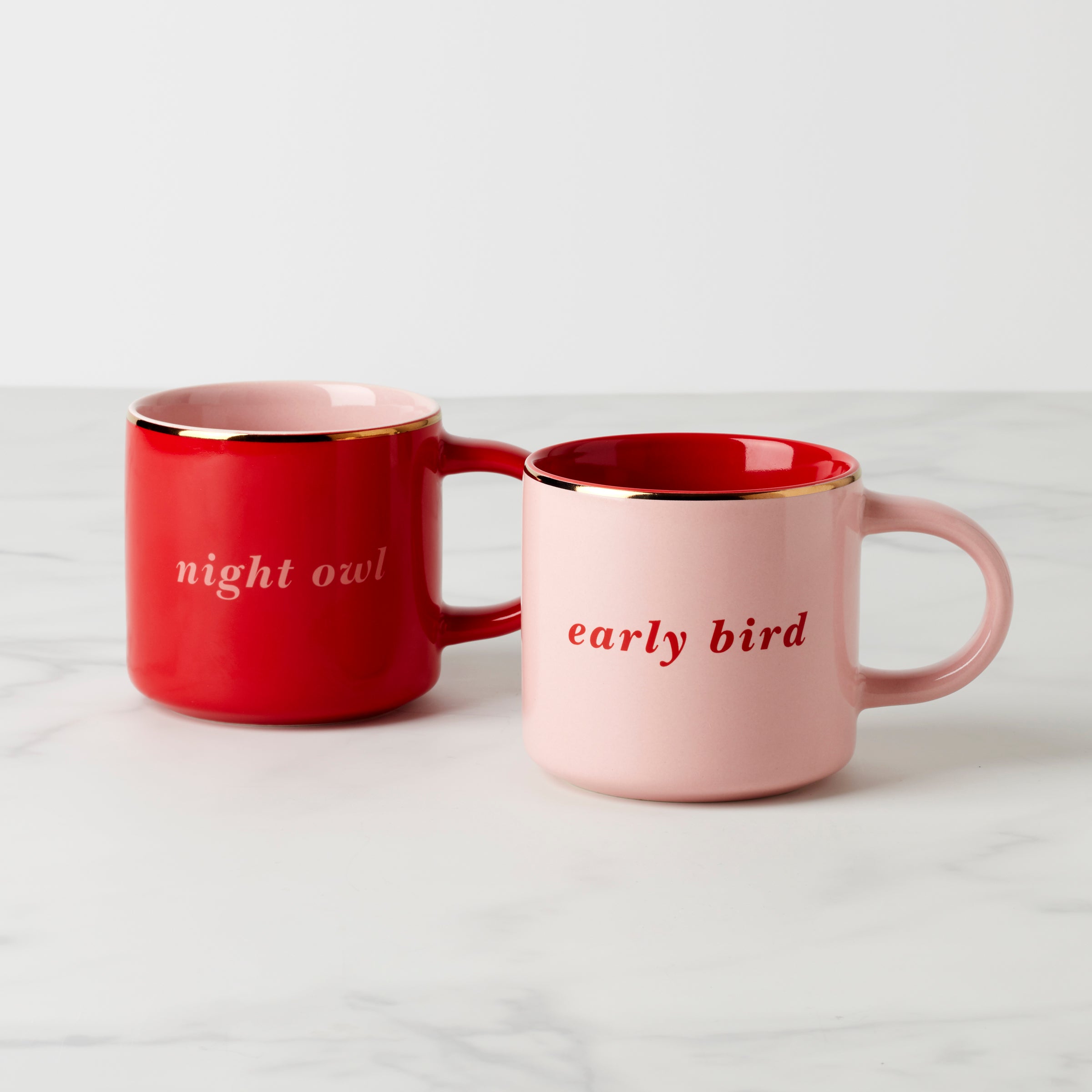 Early Bird & Night Owl Mugs, Set of 2