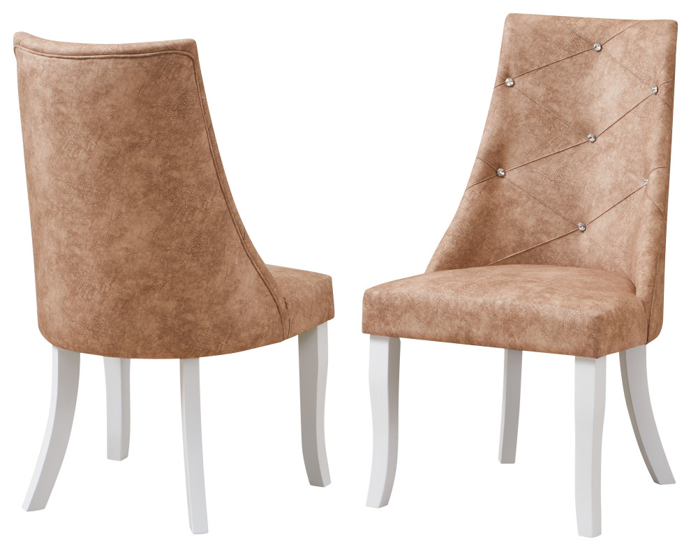 Benoit Upholstered Dining Side Chairs  Set of 2   Transitional   Dining Chairs   by Pilaster Designs  Houzz