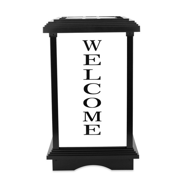 Welcome Home Small Decorative Outdoor Lantern Off white yellow