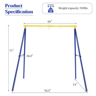 Gymax Extra-Large Heavy-Duty A-Frame Steel Swing Stand All-Steel Metal Swing GYM08220