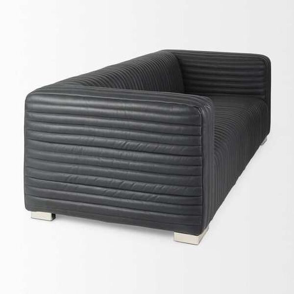 Ricciardo Black Leather Wrapped Sofa