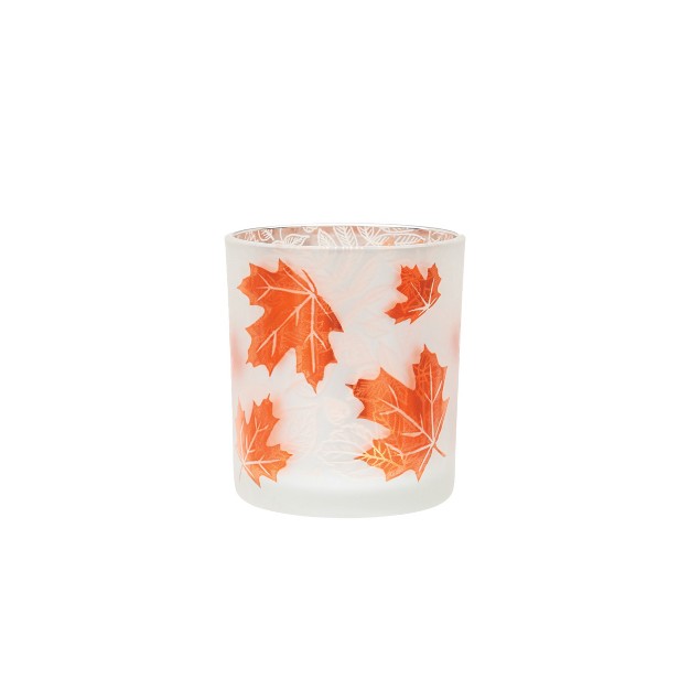 C amp f Home Fall Leaves Glass Container Small