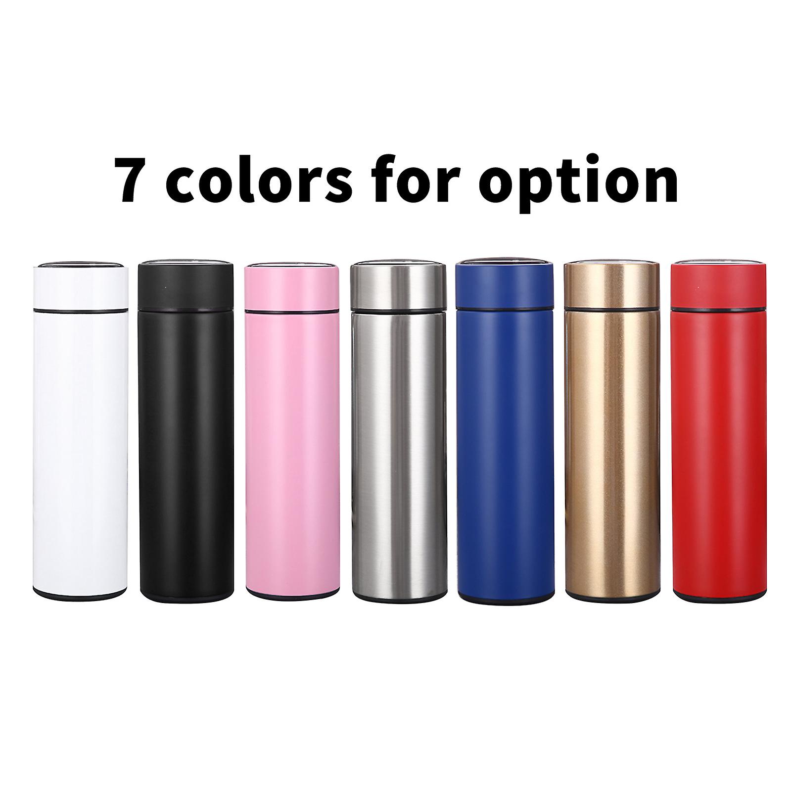 White Water Bottle With Led Temperature Display， 304 Stainless Steel Intelligent Insulated Cup， Double Walled Vacuum Insulated Water Bottle， Portable