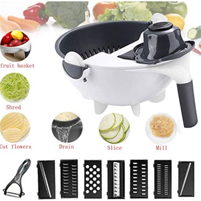 Vegetable Cutter with Drain Basket Portable Kitchen Tool   normal