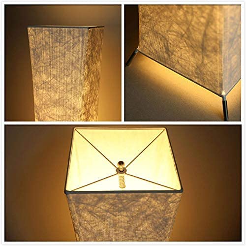 LEONC Design 61'' Creative LED Floor Lamp， Softlighting Minimalist Modern Contemporary with Fabric Shade and 2 Bulbs Floor Lamps for Living Room Bedroom Warm Atmosphere(Tyvek Dupont 10 x 10 x 61 inch)