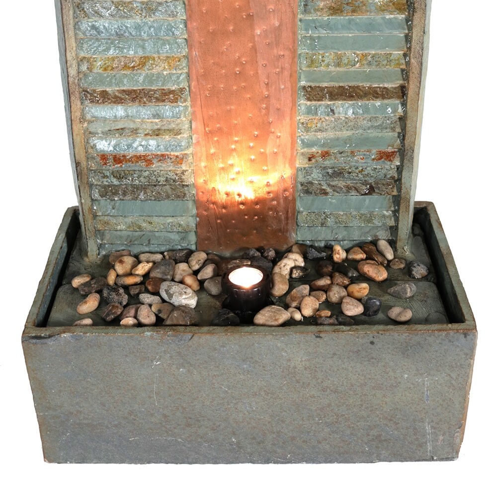 Rippled Slate Indoor Outdoor Water Fountain 48\