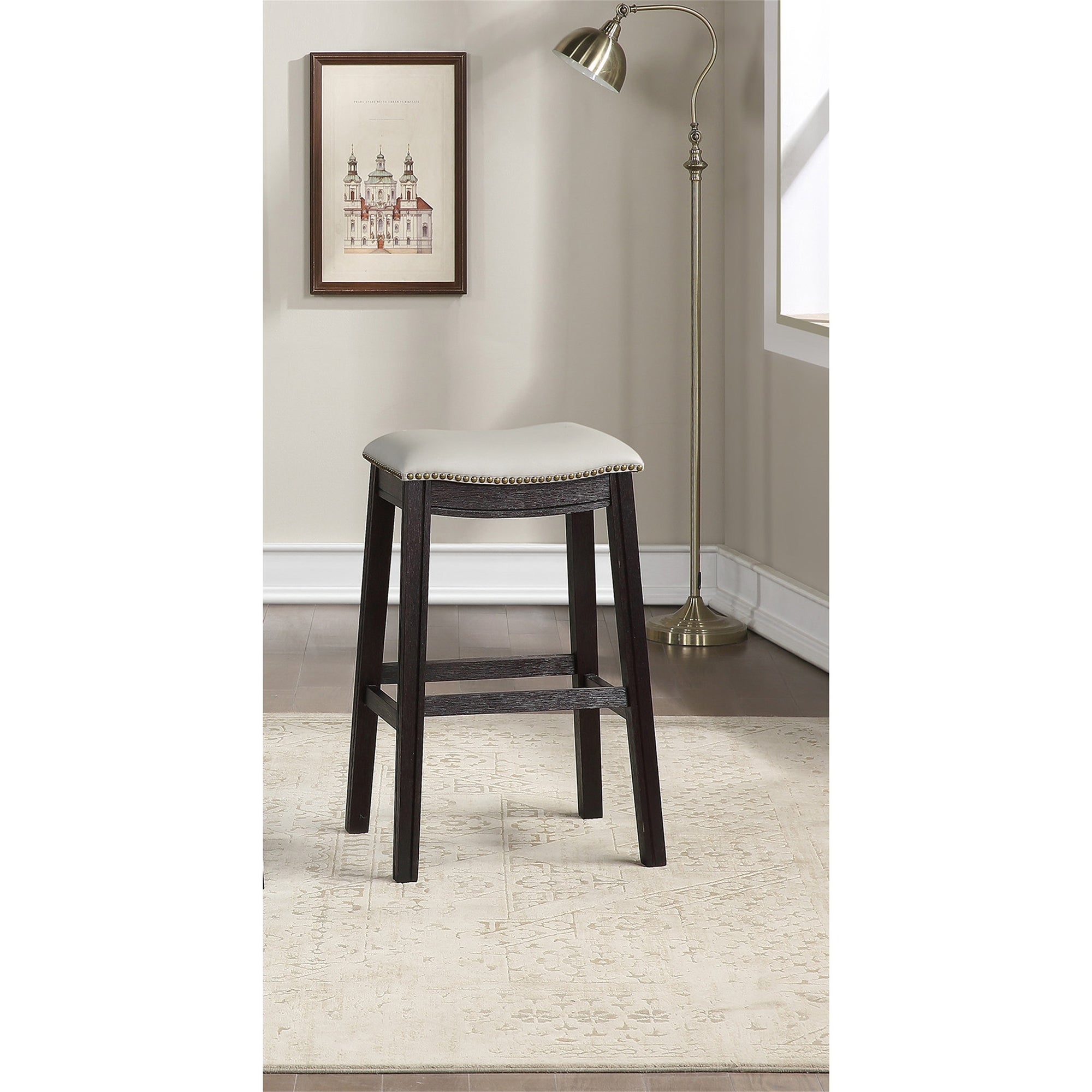 PU Upholstery Bar Stool， Set of 2