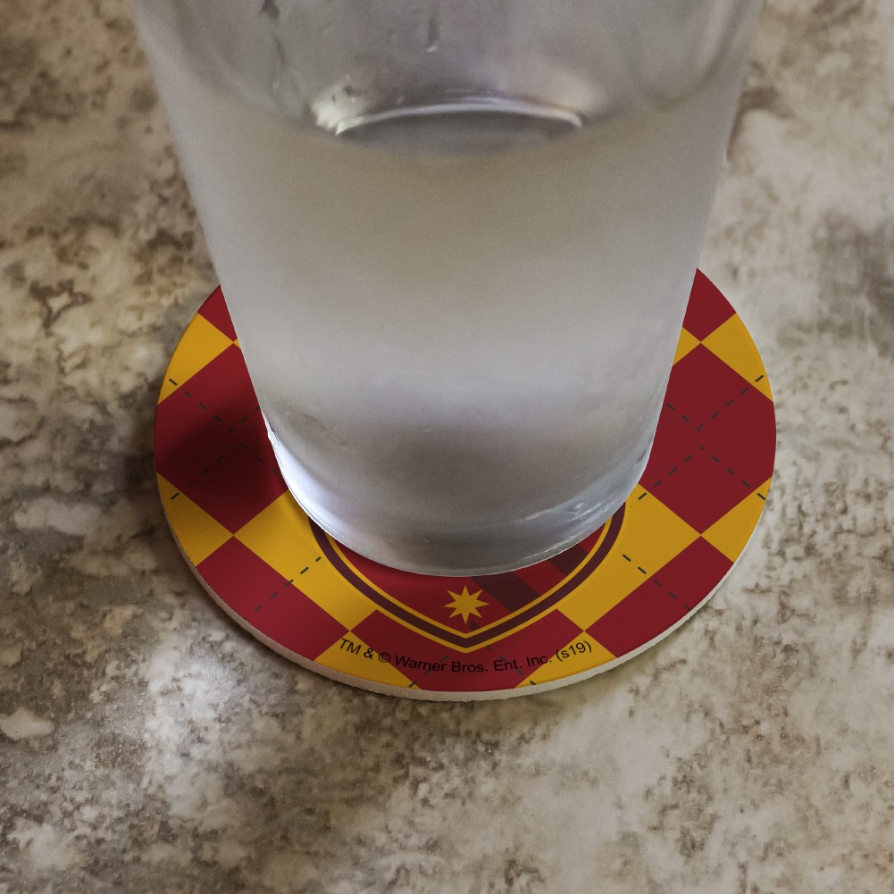 Harry Potter Gryffindor Plaid Sigil Novelty Coaster Set