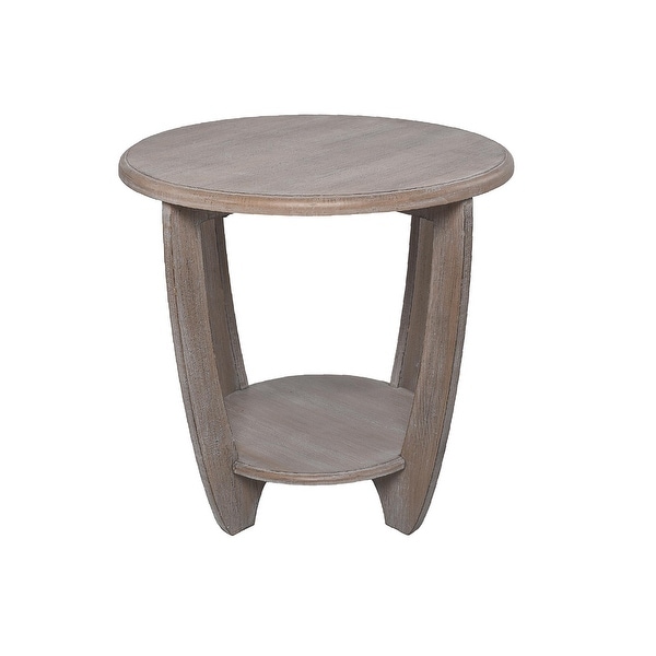 COZAYH Rustic Farmhouse End Table With Storage Shelf