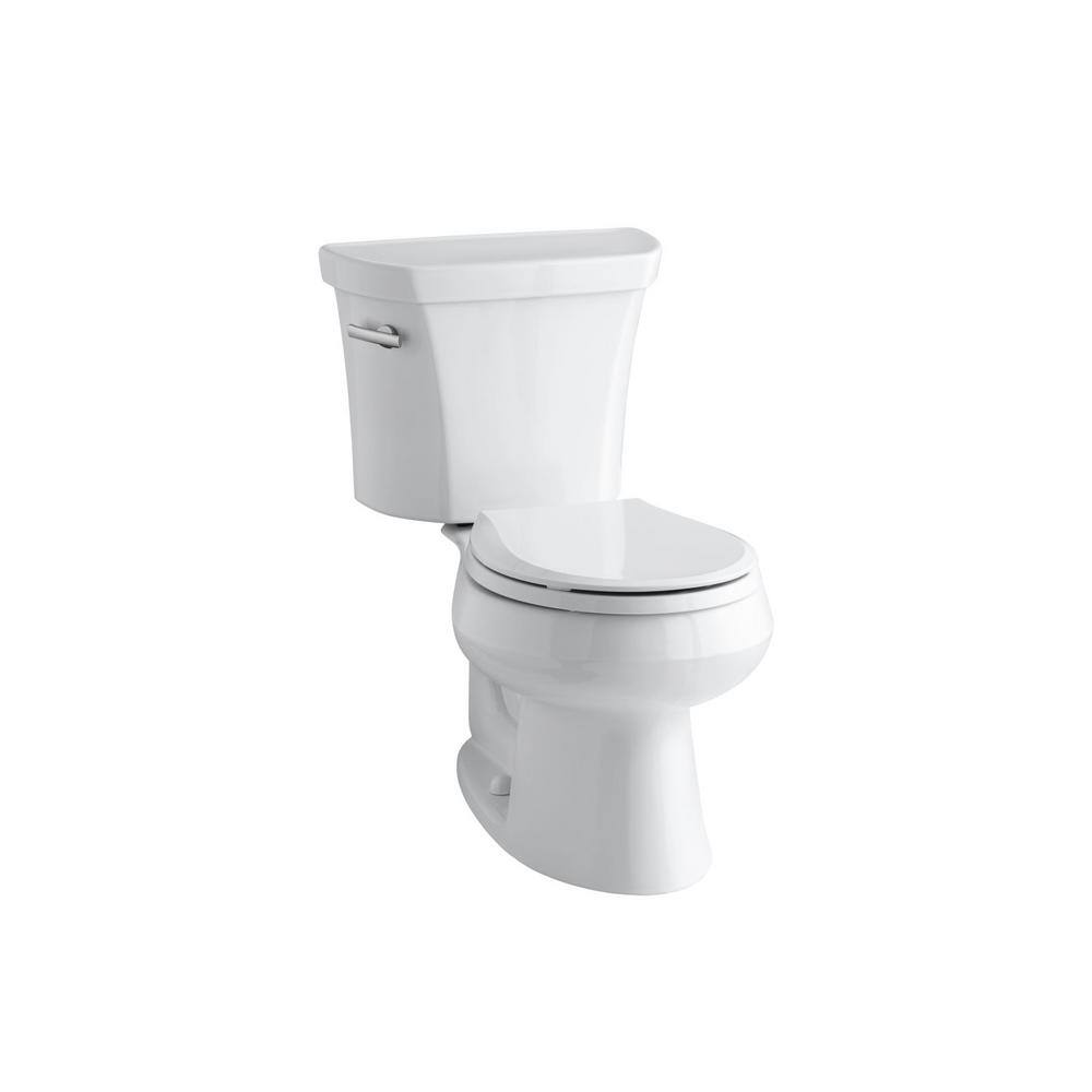 KOHLER Wellworth 2-piece 1.28 GPF Single Flush Round Toilet in White Seat Not Included K-3997-UT-0