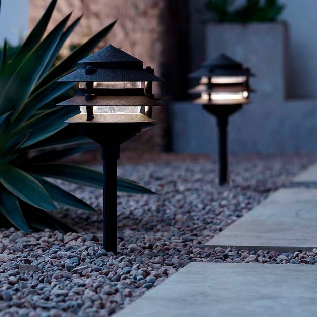 High Black Led Path Lights Set Of 2