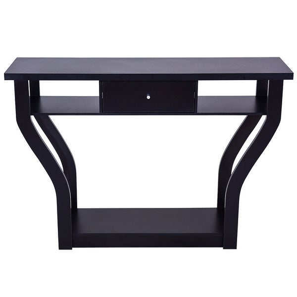 Costway Black Accent Console Table Modern Sofa Entryway Hallway Hall