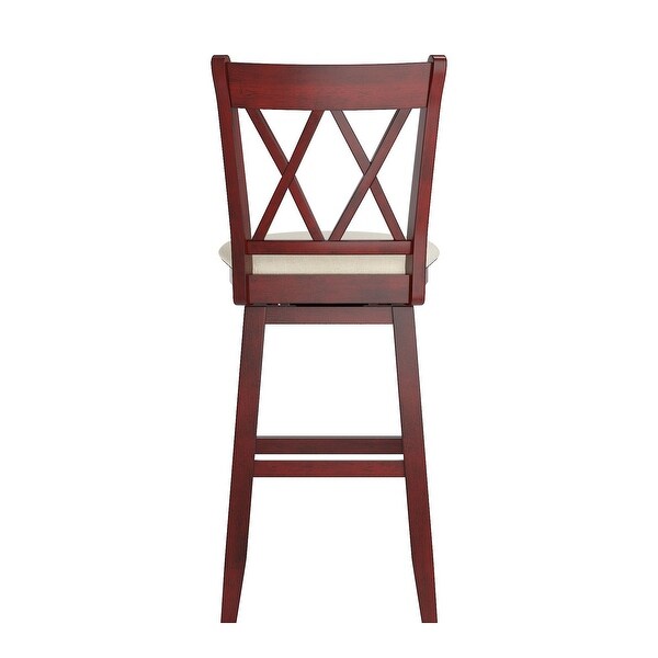 Eleanor Double X Back Wood Swivel Bar Stool by iNSPIRE Q Classic