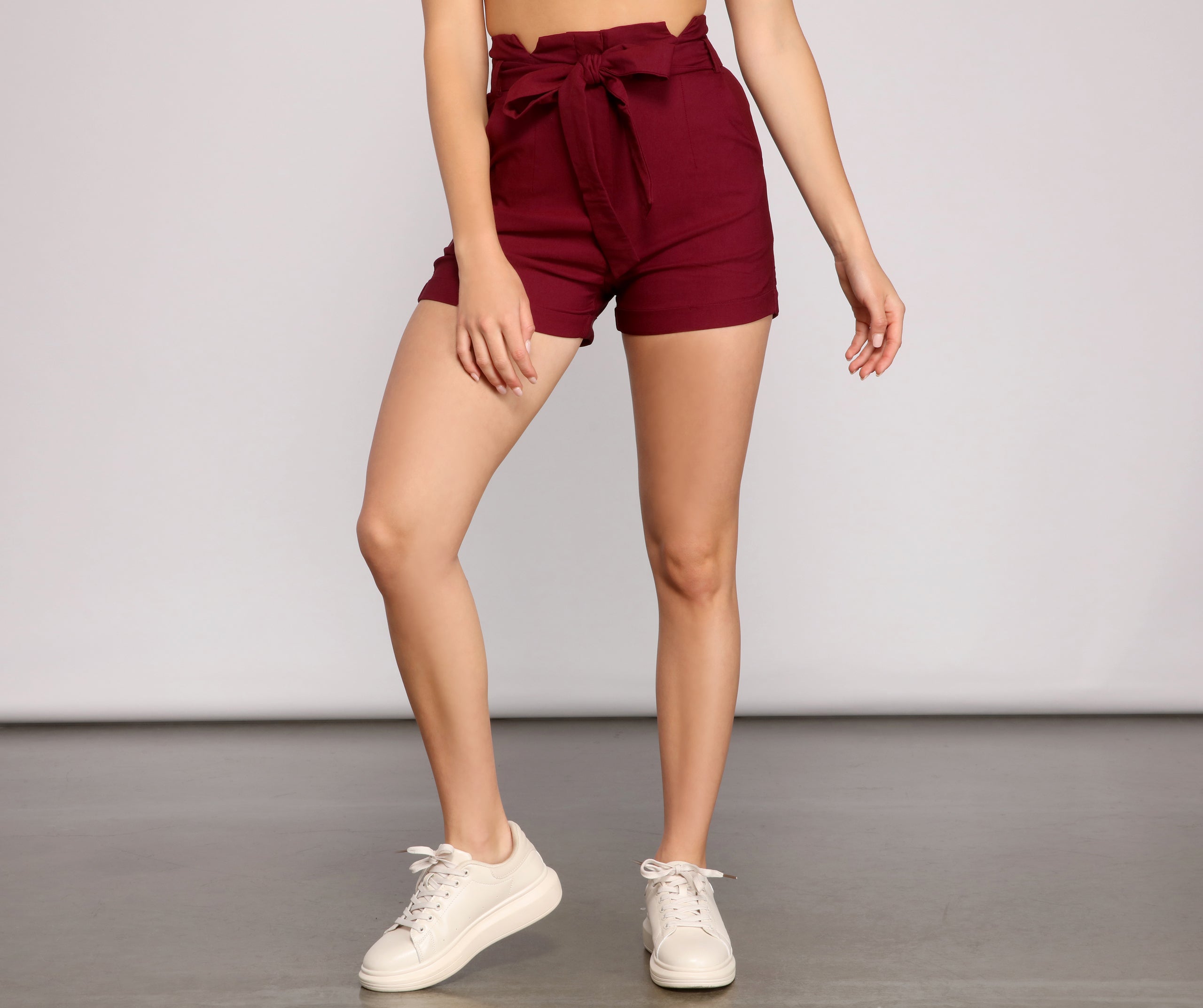 Elevated Basics High Waist Paperbag Shorts