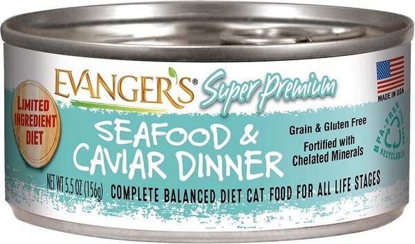 Evanger's Super Premium Seafood and Caviar Dinner Grain-Free Canned Cat Food