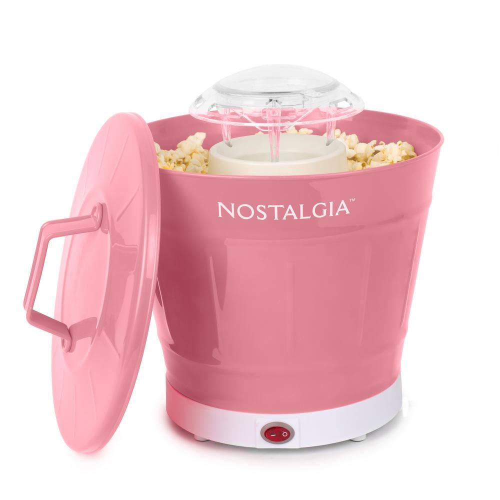 Nostalgia 1040 W 2 oz. Coral Hot Air Popcorn Machine with Bucket APHBKT8CRL