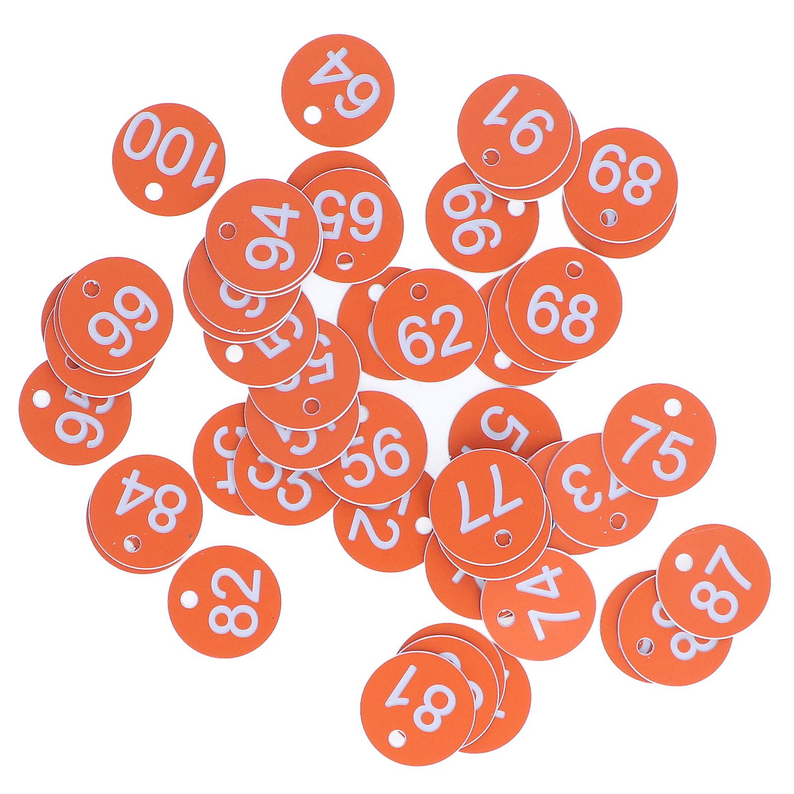 50pcs Numbered Label Round Simple Beautiful Beehive Tag Breeding Supplies For Beekeeping Animal Husbandrynumbers 51 To 100 Orange