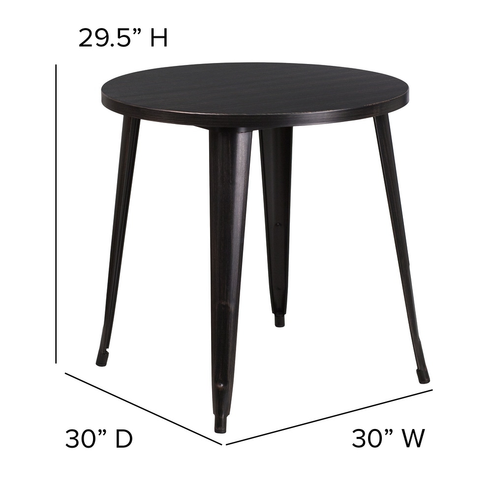 30'' Round Metal Indoor Outdoor Table   30\