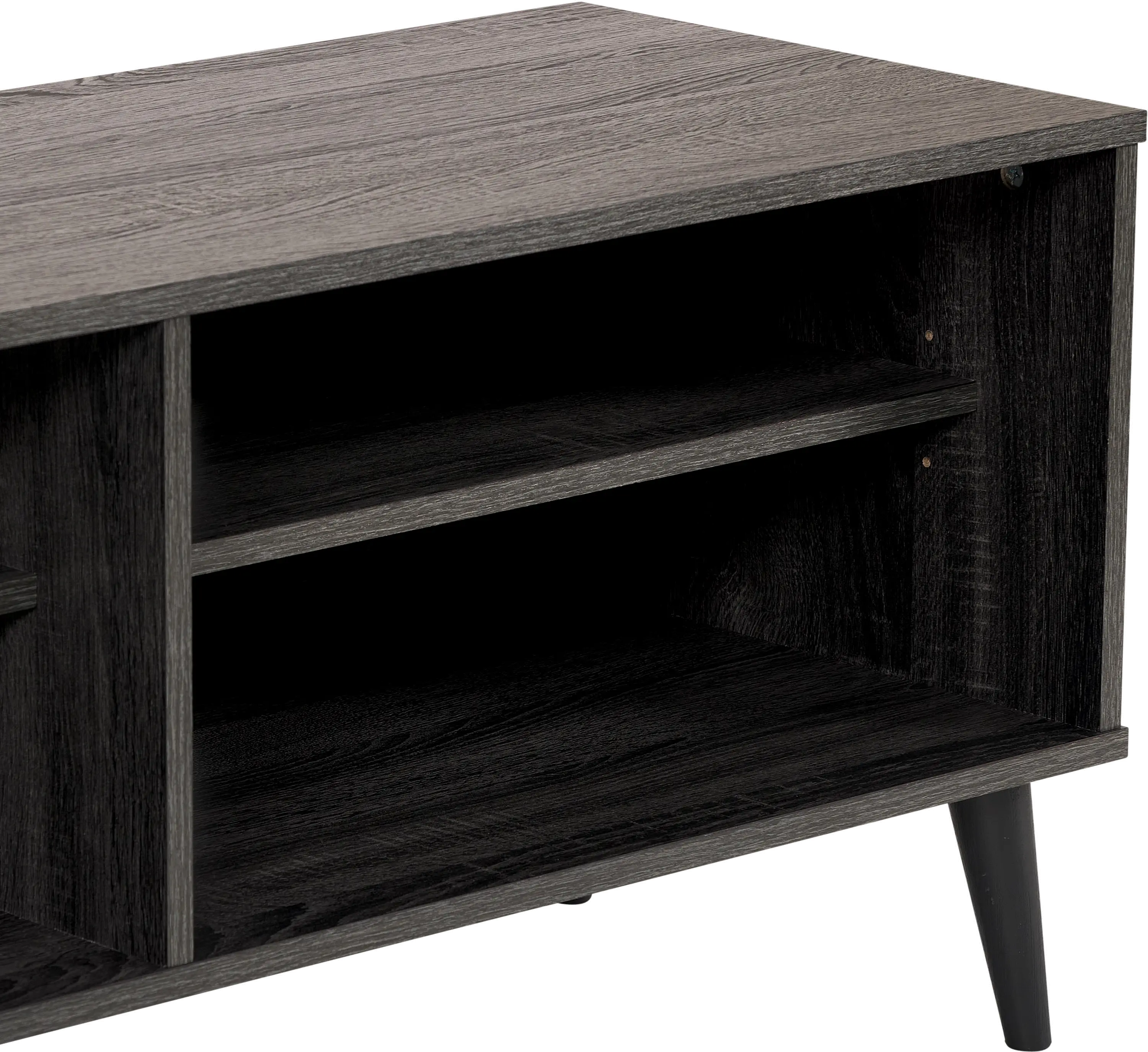 Cole Gray TV Stand with Open Shelves