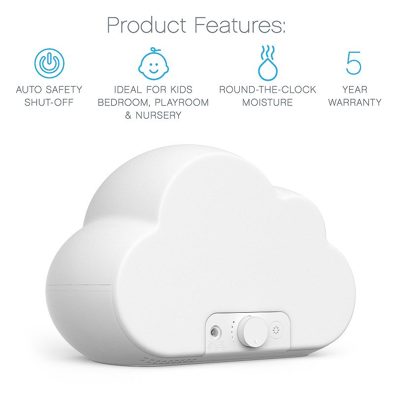 Pure Enrichment MistAire Cloud Ultrasonic Cool Mist Humidifier and Mood Light