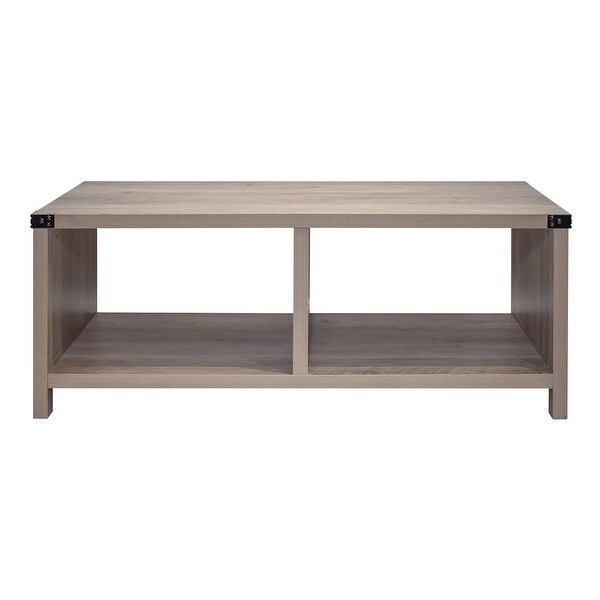 Farmhouse 2-Tier Coffee Table with Shelf