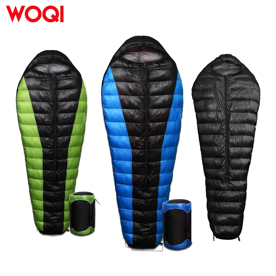 WOQI Outdoor Ultralight Backpack Mummy Down Sleeping Bag  Suitable for Hiking and Camping