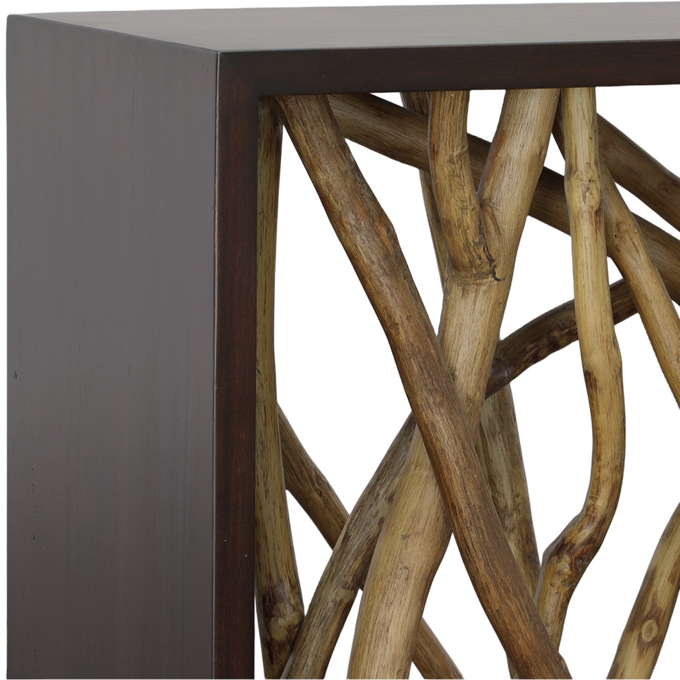 Teak Maze Console Table   Rustic   Console Tables   by Ownax  Houzz