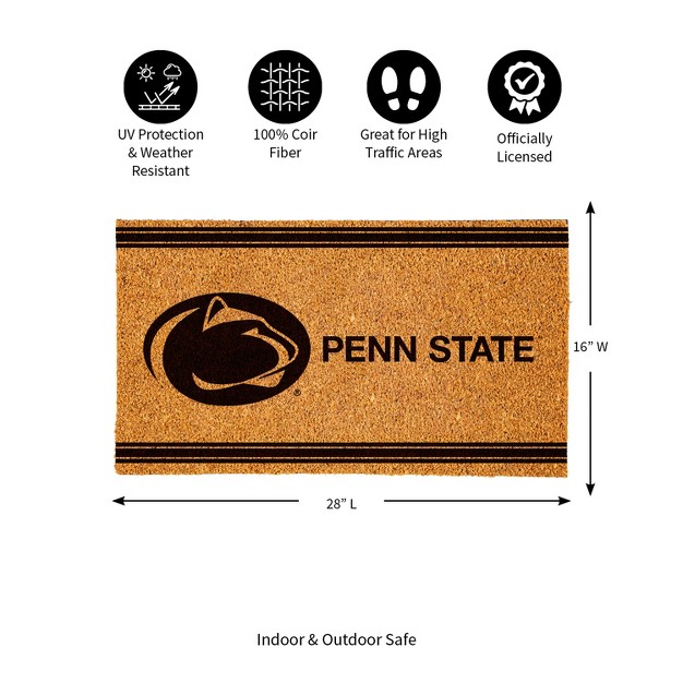 Evergreen Penn State Logo Natural Coir 28 X 16 Inches Indoor Outdoor Doormat